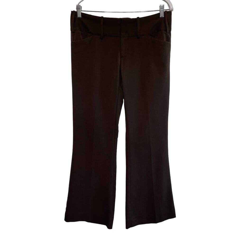 Maurices Wide Leg Dress Pants Trouser Mid Rise Flat Front Pockets Brown 9 / 10
